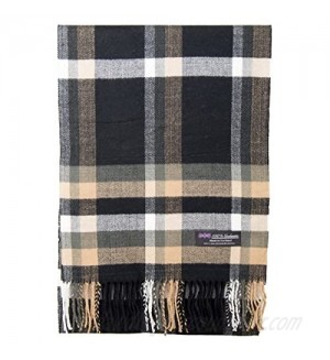 100% Cashmere Scarf Made in Scotland Wool Buffalo Tartan Windowpane Check Plaid