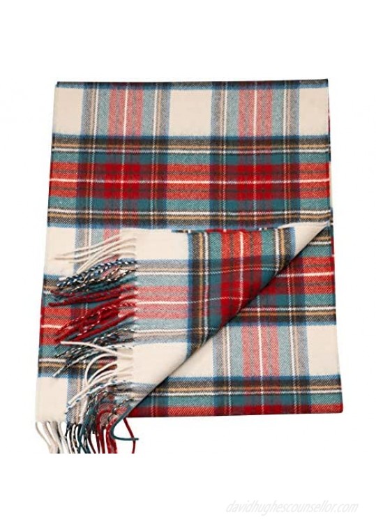 2 PLY 100% Cashmere Scarf Elegant Collection Made in Scotland Wool Solid Plaid Tartan Men Women Scarf