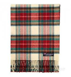 2 PLY 100% Cashmere Scarf Elegant Collection Made in Scotland Wool Solid Plaid Tartan Men Women Scarf