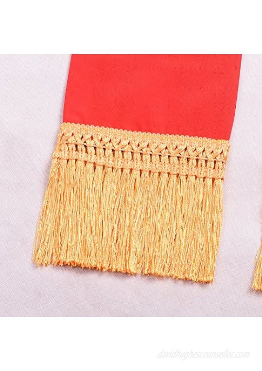 BLESSUME Red Clergy stole IHS Stole with Tassels