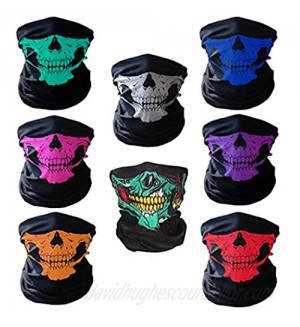 Breathable Face Reusable Skull Seamless scarf Bandanas Couples Face Tube Headwear Halloween Costume Mask