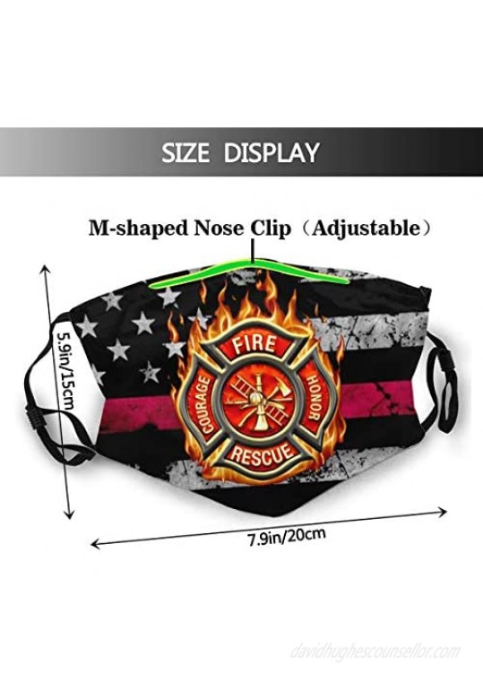 Firefighter Face Mask Reusable Dust Mask Fashion Scarves Balaclava Washable Breathable Cloth Fabric Masks With 2 Pcs Filters