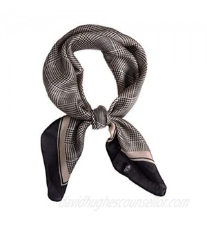 JERLA Silk Feeling Scarf Medium Square Satin Head Scarf hair scarf for Women 27.5 × 27.5 inches