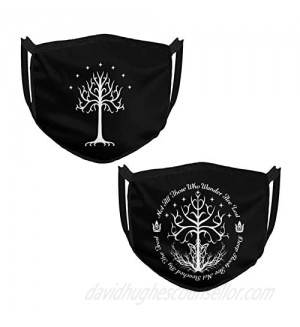 Mask-White Tree Of Hope - Lord Of The Rings Black Border Dust-Proof For Men And Women 2pcs Reusable Washable