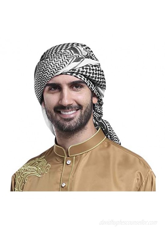 Men Arab Shemagh Headscarf Large Scarf Muslim Dubai Casual Headwear Neck Wrap