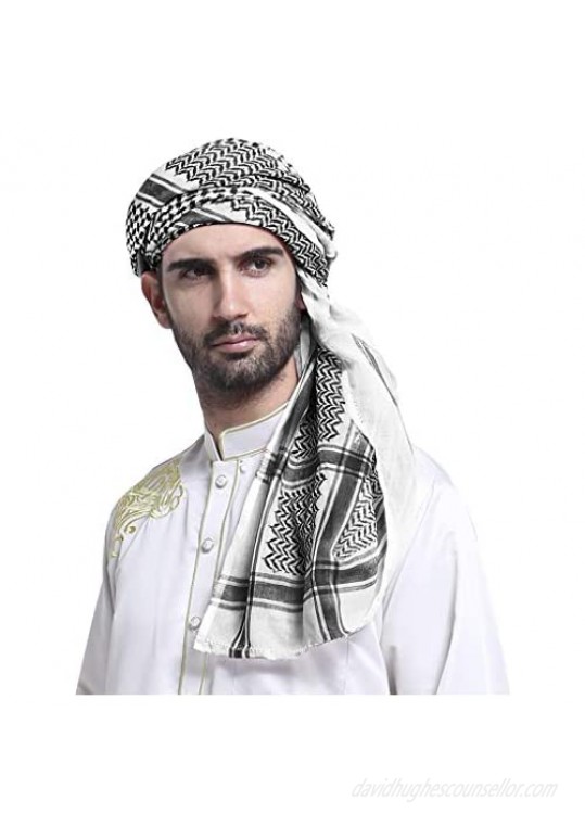 Men Arab Shemagh Headscarf Large Scarf Muslim Dubai Casual Headwear Neck Wrap