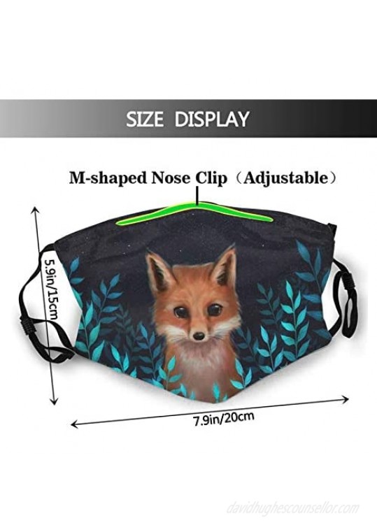Space Foxes Classic Face Mask Scarf Washable & Reusable Breathable Bandana With 2 Filters For Men & Women