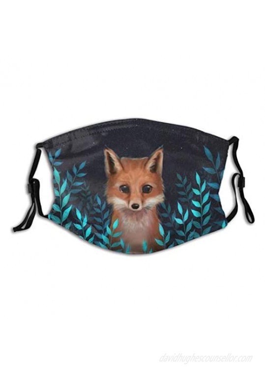 Space Foxes Classic Face Mask Scarf  Washable & Reusable Breathable Bandana With 2 Filters  For Men & Women