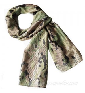 Tactical Scarf Camo Scarf Breathable Perforated Camouflage Pattern Rectangle headband for War Game Sports Outdoor Activities
