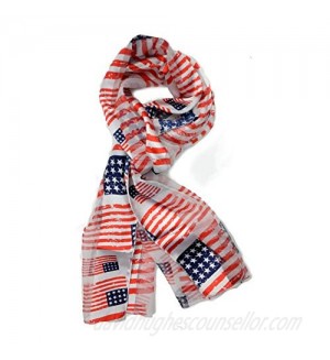 USA Flag Scarf  Patriotic  Red  White and Blue American Flag Scarf