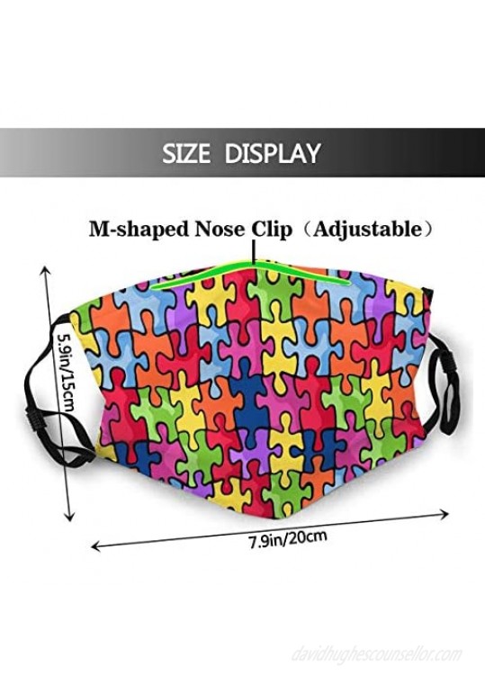 World-Autism-Awareness-Day Face Mask Fashion Dustproof Breathable Reusable Scarf Adjustable Washable Protective Bandana