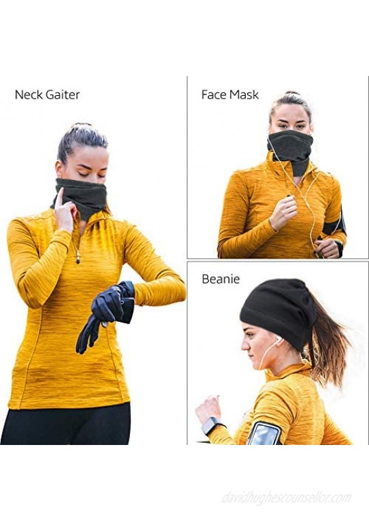 Fleece Thermal Neck Warmer- Neck Gaiter Balaclava Face Scarf for Men Women Winter Ski Windproof Headband & Ear Face Mask