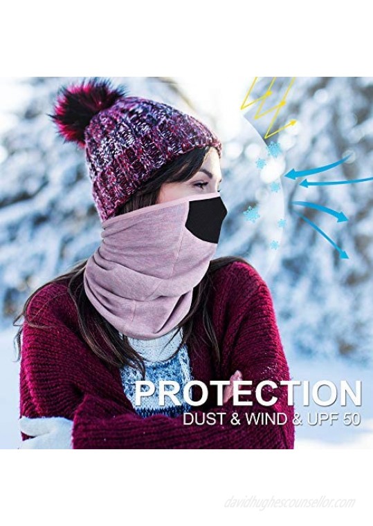 KPwarm Winter Neck Gaiter Warmer Windproof Fleece Face Mask for Cold Weather Skiing Running Cycling Men Women Tube Scarf