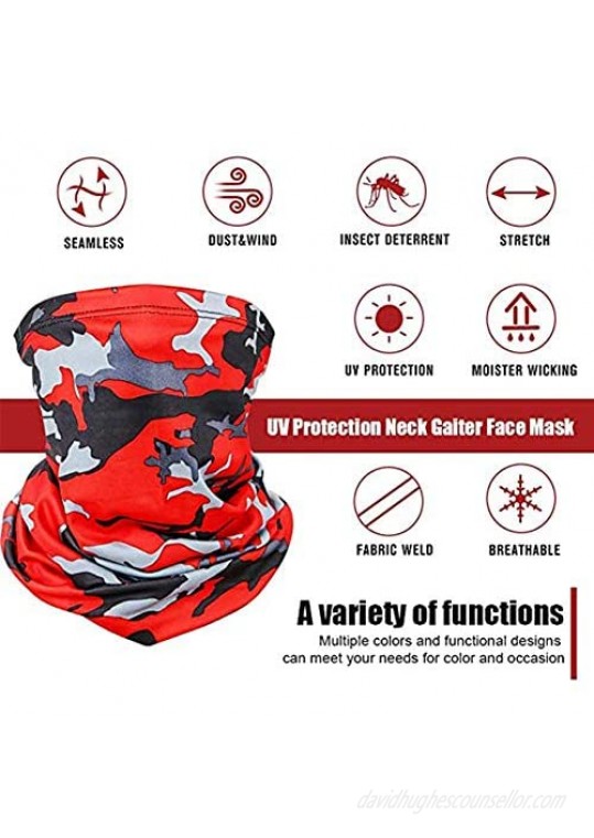 Multiple Forms Neck Gaiter (5 Pack) snowboard Half Face Mask Cold Weather Face Cover Mask camouflage Ski Tube Scarf for Men & Women skiing/outdoor/cycling/sports