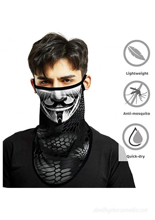 NTBOKW Bandana Face Mask with Ear Loops Neck Gaiter Mask for Men Women