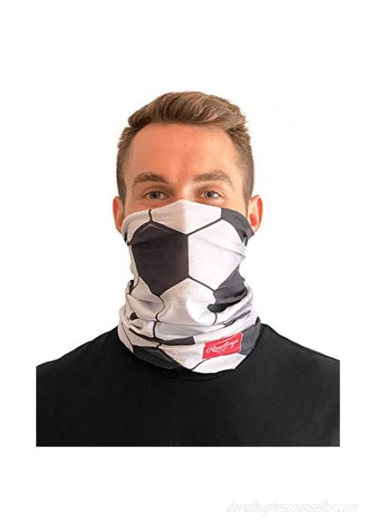 Rawlings Soccer Themed Neck Gaiter | Multi-Functional Lightweight 100% Polyester | Serves as Gaiter/Gator Scarf Face Cover Face Buff Bandana (Soccer)