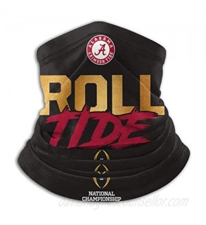 Roll Tide Alabama National Championship Bandana Mask Breathable Reusable Neck Gaiter Scarf Anti-UV Neck Warmer Face Cover for Women