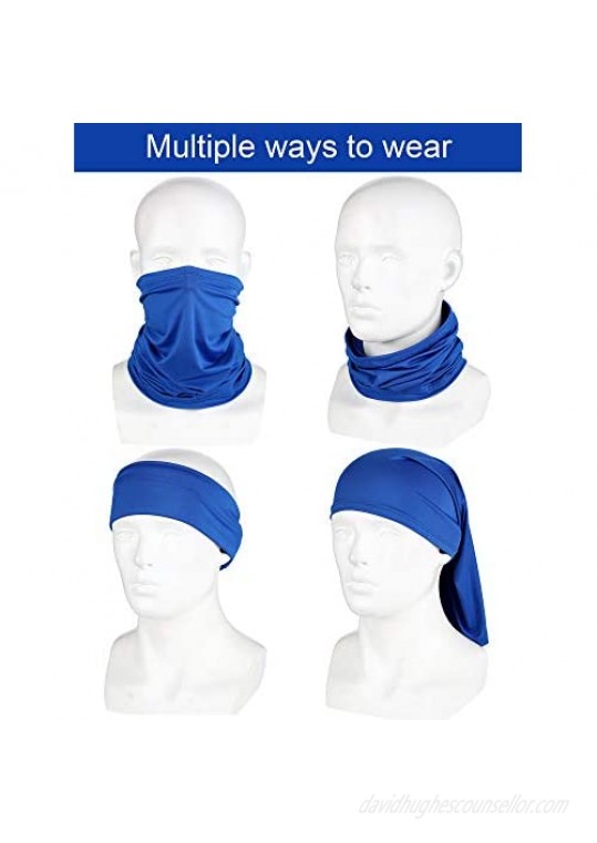 SATINIOR 6 Pieces Summer UV Protection Face Covers Neck Gaiter Breathable Bandana Scarf with 3 Pairs Ice Silk Cooling Arm Sleeves for Summer Outdoor Activities