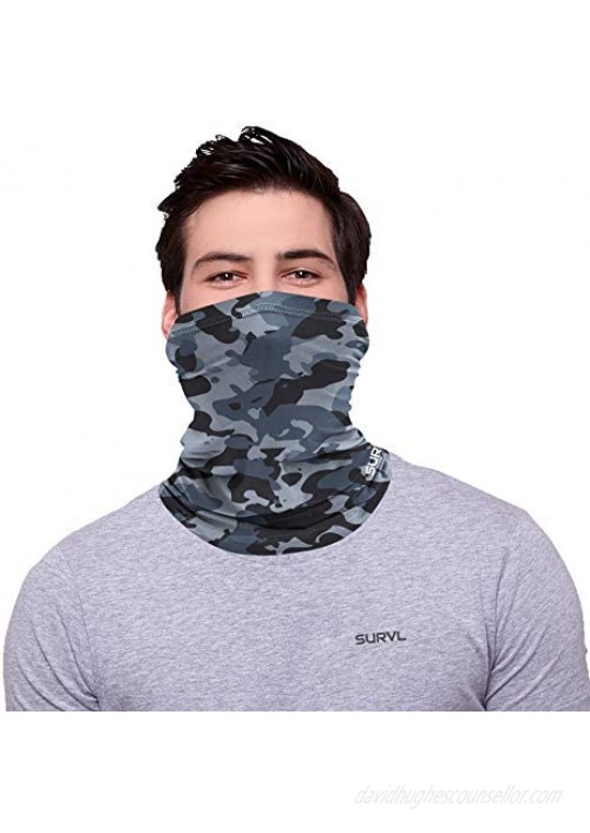 SURVL Neck Gaiter Face Mask Bandana Neck Warmer Cold Windproof Lightweight Breathable Cooling Fabric For Men Women