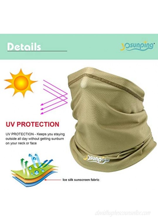 YOSUNPING UPF 50+ Summer Breathable Neck Gaiter Half Face Mask - Sun UV Dust Protection Windproof for Cycling Hiking Running