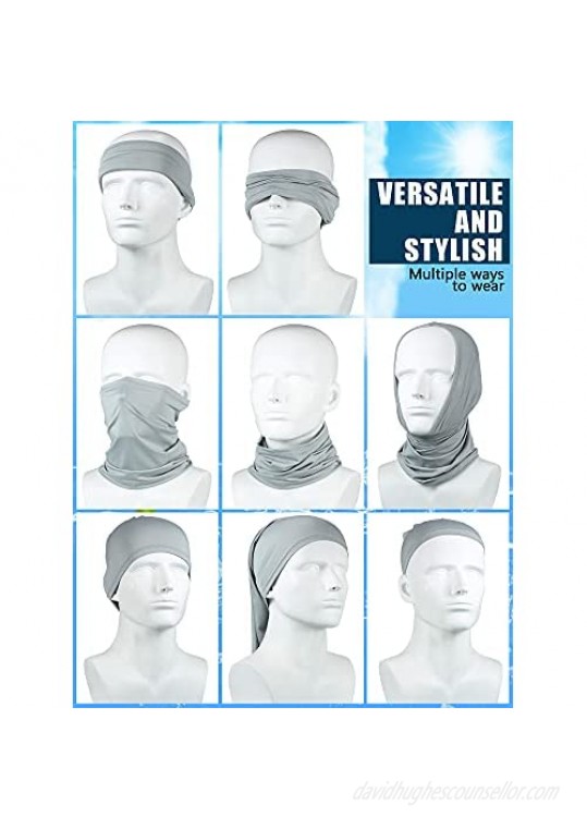12 Sets UV Protection Face Covering Neck Gaiter Scarf and Ice Silk Cooling Arm Sleeves UV Sun Protection Cooling Sleeves Summer Face Bandana Sunscreen Arm Covers Sets for Outdoor Sports 12 Colors