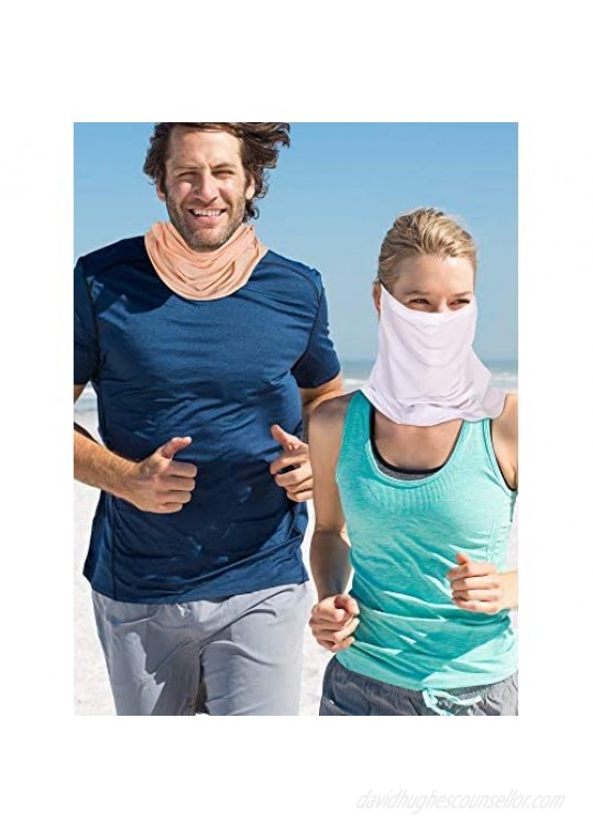 2 Pieces Unisex Sun Protective Face Bandana Women UV Protection Face Scarf for Summer Outdoor Activities (White Skin Color)