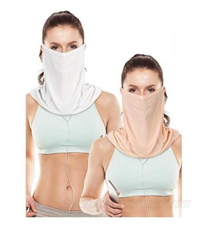 2 Pieces Unisex Sun Protective Face Bandana Women UV Protection Face Scarf for Summer Outdoor Activities (White  Skin Color)