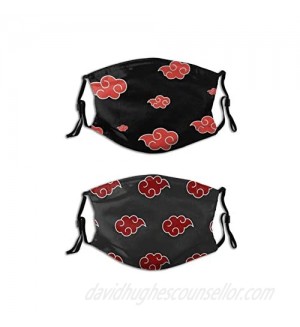 2PCS Anime Fashion Face Mask with 4 Filters  Akatsuki Mask Washable Reusable Balaclavas for Outdoor Travel Camping