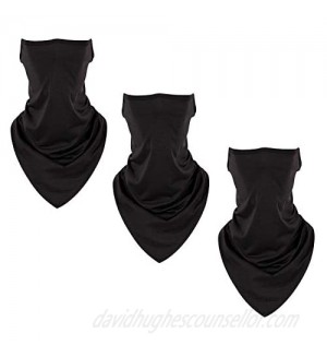 3 Pack Face Scarf Bandanas with Ear Loops  Neck Gaiters  UV Sun Protection Reusable for Women Men