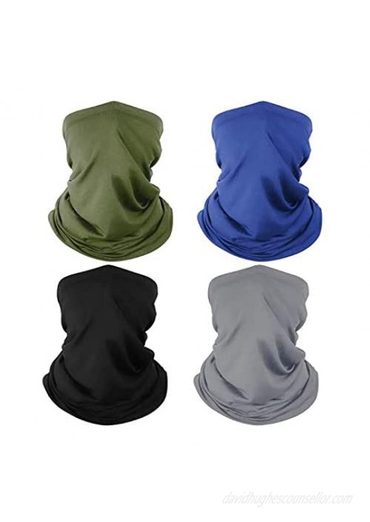 4 Pack Neck Gaiter Breathable Bandana Mask for Outdoor Protection  Washable Reusable Cooling Gaiter Mask  Headband Mask Protect from UV Dust Wind for Men Women  Cycling  Running  Hiking