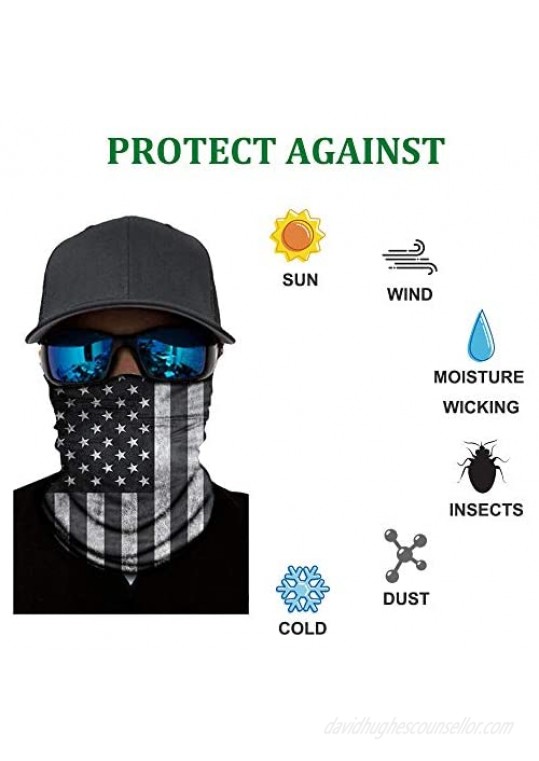 5 Pack Neck Gaiter Face Mask Balaclava Bandana UV Protection Scarf for Men Women