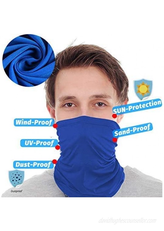 6 PCS Sun UV Protection Face Mask Neck Gaiter Windproof Scarf Sunscreen Breathable Bandana Balaclava for Sport&Outdoor (Color3(6 PCS))