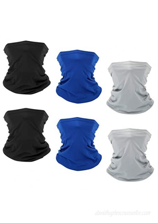 6 PCS Sun UV Protection Face Mask Neck Gaiter Windproof Scarf Sunscreen Breathable Bandana Balaclava for Sport&Outdoor (Color3(6 PCS))