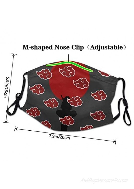 Adults Face Mask 3pcs Cloth Mouth Mask with 6 Filter Reusable Cute Face Cover Washable Dust Mask Bandana Unisex