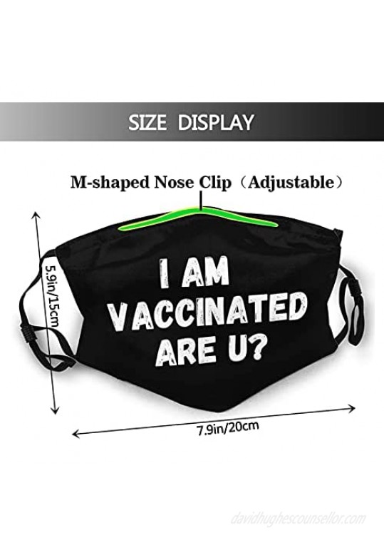 ALLREY Hug Me I'M Vaccinated Face Mask Scarf With Filters Reusable Decorative Balaclava For Adult & Teens
