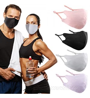 ASOONYUM 4Pcs Sport Mesh Face Mask  Cooling Breathable Mask for Men Women - Washable Lightweight Thin Comfortable Adjustable Balaclava for Outdoor Sun Protection Running Cycling Workout