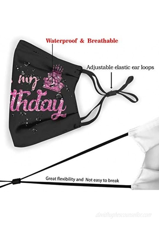 Birthday Mouth Cover Washable With 2 Pcs Filters Reusable Face Bandanas Dust-Proof Balaclava