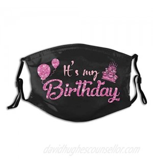 Birthday Mouth Cover Washable With 2 Pcs Filters  Reusable Face Bandanas Dust-Proof Balaclava