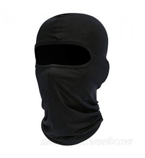 Black Balaclava  Full Face Mask Neck Gaiter  Tactical Scarf Mouth Cover  Summer Cooling UV Protector  Neck Warmer Headband Winter Windproof for Outdoor Sports for Men/Women