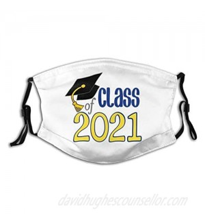 Class 2021 Graduation Fashion Mask Adult Women Men Teens Adjustable Balaclava Masks Reusable Breathable 2 Filter