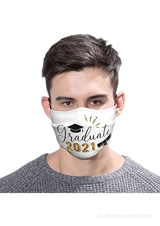 Class of 2021 Graduation Party Face Masks with 2 Filters Reusable Adjustable Washable Adult Breathable Balaclavas