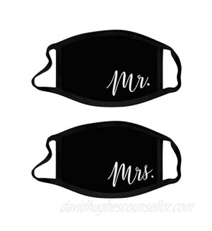 Couples Groom Bride Mr&Mrs Wifey Hubby Face Mask Set of 2 Washable Reusable Mask