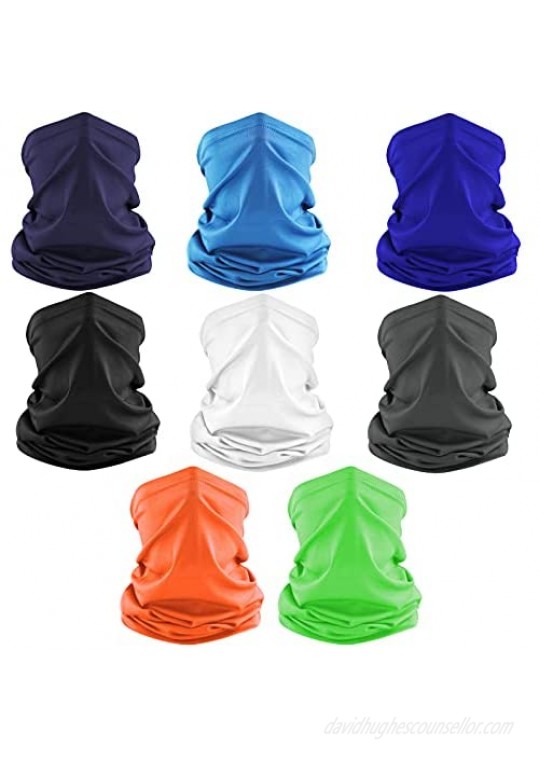 Dapaser 8 Pack Cooling Neck Gaiter Face Mask Balaclava UV Protection Breathable Bandanas Scarf Face Cover for Men Women