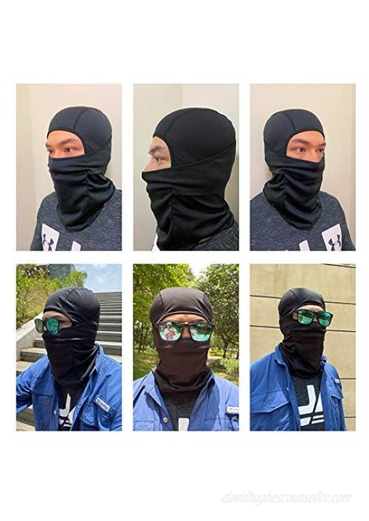 Eavacic Neck Gaiter Balaclava Face Mask Outdoor Sports Face mask Bandanas Ninja Mask Sun UV Dust Protection for Men/Women Black