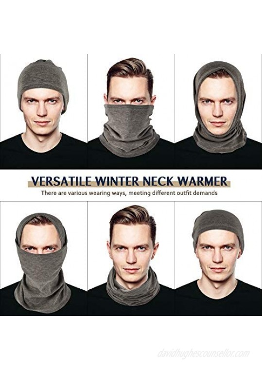 EXski Winter Neck Gaiter Warmer Soft Fleece Face Mask Scarf for Cold Weather Skiing Cycling Outdoor Sports 2 Packed