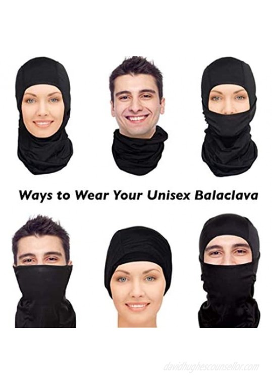 Face Ski Mask Balaclava - Full Face Black Mask for Women & Men – Sun Cold Wind Dust Protection – Moisture Wicking Hypoallergenic