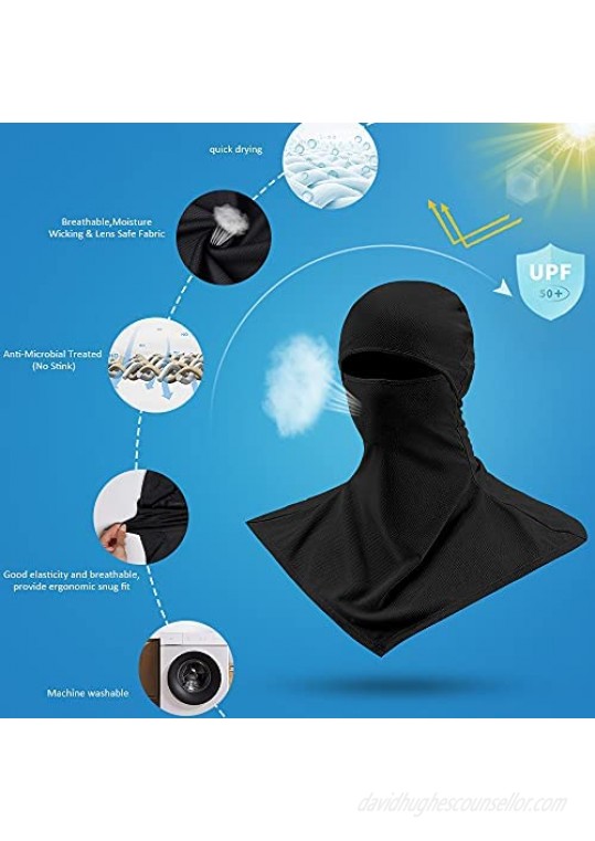 FOCHIER F Breathable Balaclava Face Mask for Men & Women Sun UV Protection Full Face Cover Summer Long Neck Cover for Outdoor Sports Cycling Motorcycle 4 Pack