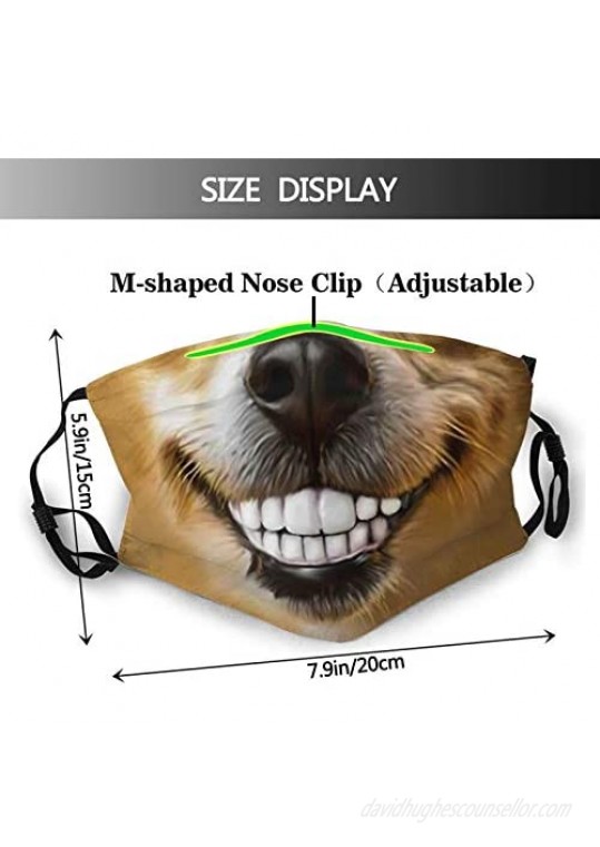 Funny Dog Mouth-Face Mask Breathable-Adjustable-Dust Filter Mask Animal Balaclavas Unisex
