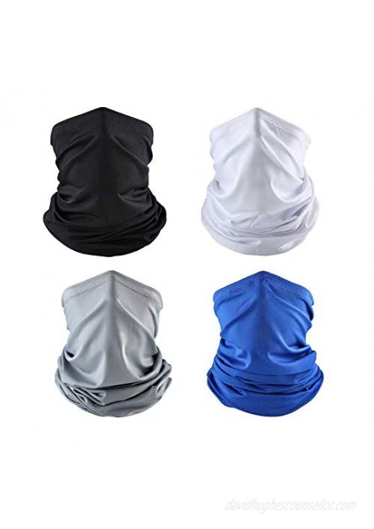 Guteauto 4 Pcs Summer Face Mask UV Protection Neck Gaiter Scarf Sunscreen Breathable Bandana for Men and Women