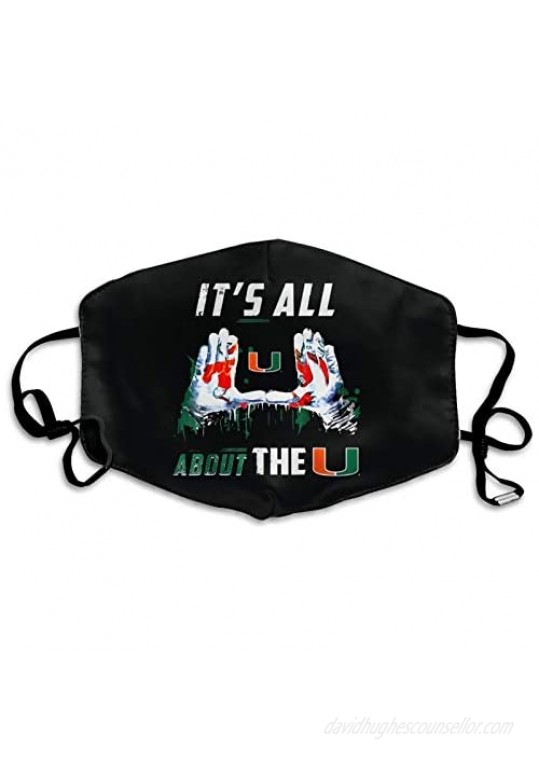 Miami Hurricanes 3d Printed Sports Unisex Face Mouth Cover Protect Breathable Soft Comfortable Dustproof Reusable